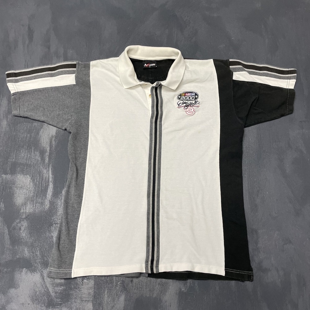 Vintage Nascar Racing Polo Shirt Mens Medium White 2000s Chase Authentics